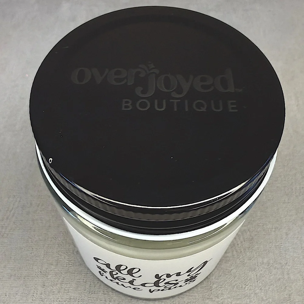 Glass Candle - Peony Petals — “All My Kids Have Paws” - 8oz, Overjoyed Boutique